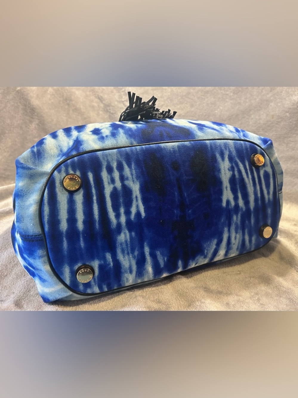 Michael Kors Marina Large Blue Tie Dye Rope Tote w/ Gold Hardware - Picture 8 of 11